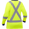 Bisley ANSI Type R Class 3 and CSA Z96 X-Back Women's Long Sleeve Shirt, Hi-Vis Yellow/Green, Medium #313W6118X-Y/M