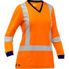 Bisley ANSI Type R Class 3 and CSA Z96 X-Back Women's Long Sleeve Shirt, Hi-Vis Orange, Small #313W6118X-O/S