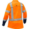 Bisley ANSI Type R Class 2 Women's Long Sleeve Work Shirt with X-Airflow and Navy Bottom, Hi-Vis Orange, Large #313W6491H-ON/L