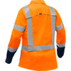 Bisley ANSI Type R Class 2 Women's Long Sleeve Work Shirt with X-Airflow and Navy Bottom, Hi-Vis Orange, Small #313W6491H-ON/S