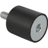 Kipp Rubber Buffers, Style B, Internal & External Thread, M4X10mm, Stainless Steel, (10/Pkg), K0568.015010551
