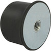 Kipp Rubber Buffers, Style KE, Spherical, Internal Thread, M16x16mm, D=125 mm, H=93 mm, Steel, (Qty. 1), K0576.12509055