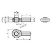 Kipp Rod End, DIN ISO 12240-4, w/Ball Bearing and External Left-Hand Thread, M22x1.5x51, D=22 mm, Steel, (Qty. 1), K0716.221
