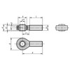 Kipp Rod End, DIN ISO 12240-4, w/Plain Bearing and External Left-Hand Thread, M20x1.5x47 mm, D=20 mm, Steel, (Qty. 1), K0718.201
