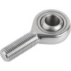 Kipp Rod End, DIN ISO 12240-4, w/Plain Bearing and External Left-Hand Thread, M6X22, D=6 mm, Stainless Steel, (Qty. 1), K0720.061