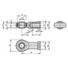 Kipp Rod End, DIN ISO 12240-4, w/Plain Bearing and Internal Right-Hand Thread, M16, D=16 mm, Stainless Steel, (Qty. 1), K0721.16