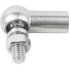 Kipp Angle Ball Joint w/o Retaining Clip, DIN 71802, D1=8 mm, Style C, Left Hand Thread, Steel, (10/Pkg), K0734.080501