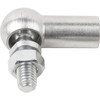 Kipp Angle Ball Joint w/o Retaining Clip, DIN 71802, D1=16 mm, Style C, Left Hand Thread, Steel, (10/Pkg), K0734.161201