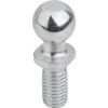 Kipp Ball Studs for Ball Joint, DIN 71803, M6, D1=10 mm, Style C, w/External Thread, Steel, (10/Pkg),K0713.1006