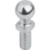 Kipp Ball Studs for Ball Joint, DIN 71803, M10, D1=16 mm, Style C, w/External Thread, Steel, (10/Pkg),K0713.1610