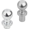 Kipp Ball Studs for Ball Joint, DIN 71803, M8, Style B, w/Rivet Stud, Short, Steel, (10/Pkg), K0713.0840