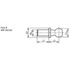 Kipp Ball Studs for Ball Joint, DIN 71803, M16, Style B, w/Rivet Stud, Short, Steel, (10/Pkg), K0713.1606