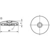 Kipp Swivel Feet Plates, Anti-Slip, Style B, D=M40, Zinc, Black, (Qty. 1), K0416.20401