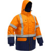 Bisley ANSI Type R Class 3/CSA Z96 Class 2 X-Back Extreme Cold Jacket with Navy Bottom, Hi-Vis Orange, 4X-Large #343M6450X-ORNV/4X