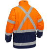 Bisley ANSI Type R Class 3/CSA Z96 Class 2 X-Back Extreme Cold Jacket with Navy Bottom, Hi-Vis Orange, Large #343M6450X-ORNV/L