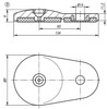 Kipp Swivel Feet Plates, Extended, Style D, D=80, Die Cast Zinc, (Qty. 1), K0417.40801