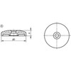 Kipp Leveling Feet Plates, Style B, D=M80, Thermoplastic, Black, (Qty:10), K0423.2080