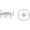 Kipp Leveling Feet Plates, Style A, D=M40, Zinc, (Qty:1), K0425.10401