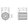 Kipp Tube Inserts Round w/Tapped Bushing, Ø 38X1.5mm, L=M43, Thermoplastic, (Qty:10), K0431.103815