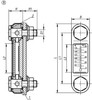 Kipp Oil Level Gauge, Style B, w/Thermometer, 107x31X24.5 mm, L1=76 mm, D=M10, Steel, (Qty:1), K0444.207610