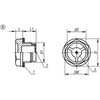 Kipp Oil Level Sight Glass, Style B, w/Reflector, D1=M26x1.5, D=36 mm, Thermoplastic, (Qty:10), K0445.2362615