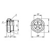 Kipp Oil Level Sight Glasses, w/Natural Glass Window, w/Reflector, D1=G3/4, D=34.5, Aluminum, (Qty:1), K0246.34034