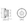 Kipp Screw Plug, w/o Vent,  D=18.2, SW=6 mm, Thermoplastic Black, (Qty:10), K0450.18014