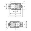 Kipp Tube Clamp, Cross Aluminum, 4-Way, A= 12.1 mm, B= 12.1 mm, Aluminum, (Qty:1), K0472.51212