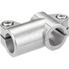 Kipp Tube Clamp, Cross Aluminum, 3-Way, A=12.1 mm, B= 12.1 mm, Steel, (Qty:1), K0475.51212