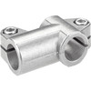Kipp Tube Clamp, Cross Aluminum, 3-Way, A=15.1 mm, B= 15.1 mm, Steel, (Qty:1), K0475.51515