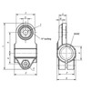  Kipp Tube Clamp, Swivel, Half Sunken Teeth, Round, A=18 mm, L=61.5 mm, Thermoplastic, (Qty:10), K0486.18