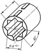 Kipp Reducer Body's for Square Tubes,  A=10.25 mm, B= 18 mm, Thermoplastic, (Qty:10), K0492.11810