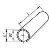 Kipp Round Tubes,  D1=25±0.1 mm, L= 500 mm, Steel, Electro Zinc Plated, (Qty:1), K0493.0125X500