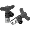 Kipp Clamping Joints, Size 5, w/Wing Group, D=16 mm, D1=16 mm, Aluminum, Black Anodized, (Qty:1), K0136.1616