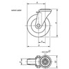 Kipp Swivel Casters w/o Locking System, 100 mm, Rubber, Steel, (Qty:1), K1759.10025