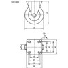 Kipp Fixed Casters w/o Locking System, 50 mm, Polymide, Steel, (Qty:1), K1759.050181