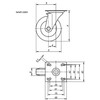 Kipp Swivel Casters w/o Locking System, 100 mm, Rubber, Steel, (Qty:1), K1760.10032