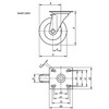 Kipp Swivel Casters w/o Locking System, 125 mm, Rubber, Steel, (Qty:1), K1760.12532