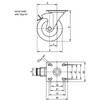 Kipp Swivel Casters w/Stop Fix, 80 mm, Rubber, Steel, (Qty:1), K1760.080252