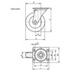 Kipp Swivel Casters, w/o Locking System, 125 mm, Rubber, Steel, (Qty:1), K1761.12538