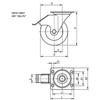 Kipp Swivel Casters, w/Stop Fix, 80 mm, Rubber, Steel, (Qty:1), K1761.080252