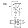 Kipp Swivel Caster, w/Stop Fix, 100 mm, Rubber, Steel, (Qty:1), K1762.100372