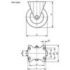 Kipp Fixed Caster, w/o Locking System, 125 mm, Rubber, Steel, (Qty:1), K1763.125501