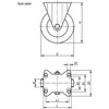 Kipp Fixed Caster, w/o Locking System, 250 mm, Rubber, Steel, (Qty:1), K1763.250601