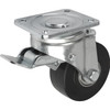Kipp Swivel Caster, w/Stop Lock, 160 mm, Rubber, Steel, (Qty:1), K1763.160502