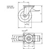 Kipp Swivel Caster, w/Stop Lock, 200 mm, Rubber, Steel, (Qty:1), K1763.200502