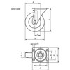 Kipp Swivel Caster, w/o Locking System, 100 mm, Polyurethane, Steel, (Qty:1), K1764.10035
