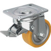 Kipp Swivel Caster, w/Stop Top, 125 mm, Polyurethane, Steel, (Qty:1), K1768.125502