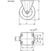 Kipp Fixed Caster, w/o Locking System, 160 mm, Polyurethane, Steel, (Qty:1), K1769.160501