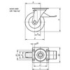 Kipp Swivel Caster, w/Stop Top, 150 mm, Polyamide, Steel, (Qty:1), K1771.150502